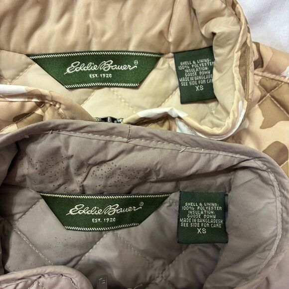 Eddie Bauer Women's XS Goose Down Quilted Vest Jacket Full Zip Set of Two - Picture 6 of 16
